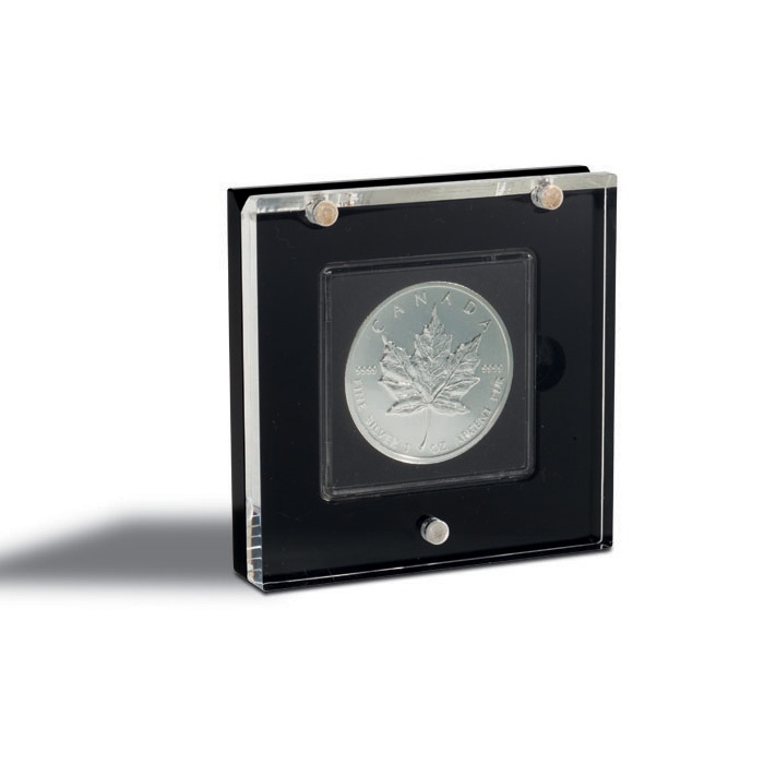 Acrylic coin etui PRISMA transparent lid for 1 QUADRUM coin capsule 